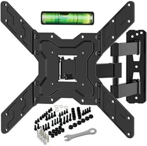 ATHLETIC Mocny, Uchylny i Obrotowy Uchwyt do TV Wieszak do Telewizora 32-65 Cali, VESA 100x100mm do 400x400mm, do Płaskich i Zakrzywionych Telewizorów, Zawiera Poziomice, Maksymalna Waga 35 kg