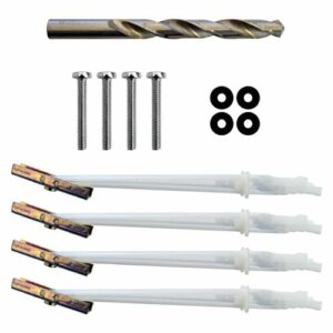 Stalowy zestaw montażowy do telewizora do pochylenia i niskiego profilu mocowania do telewizora - zawiera 4 kotwy zatrzaskowe, wiertło stalowe i sprzęt montażowy do telewizora