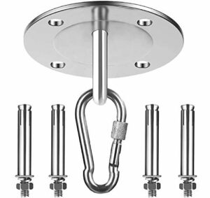 Libershine Haki do zawieszenia na suficie ze stali nierdzewnej, wytrzymałe hamaki huśtawki haki do zawieszania jogi huśtawki bokserskiej, pojemność do 400 kg