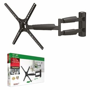 Barkan Długi uchwyt ścienny do telewizora, 13–65 cali, przegubowy pełny ruch, 4 ruchy, płaski / zakrzywiony wspornik ekranu, nośność do 36,2 kg, niezwykle wysuwany, pasuje do telewizorów LED, OLED, LCD
