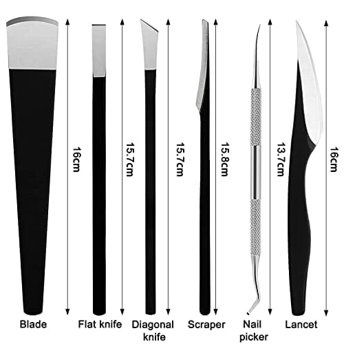 Zestaw noży do pedicure, 6 sztuk, profesjonalny zestaw noży do pedicure, nóż do zrogowaciałego naskórka, skalpel, pielęgnacja stóp, narzędzie do pielęgnacji zrogowaciałej skóry, skrobak do stóp, zestaw do pielęgnacji stóp, profesjonalna pielęgnacja stóp - obrazek 2