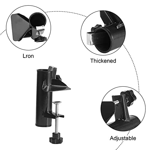 Terrassenschirm Klemme Schirmständer Feste Clip Schirmständer Für Balkon Strand Schirmhalter Klemme Sonnenschirm Halterung Sonnenschirm Befestigung Für Geländer Zaun Deck Dock Und Terrasse(Schwarz) - obrazek 6