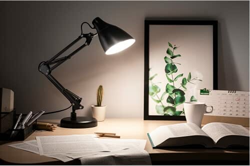 Virone DIAN lampa biurkowa E27 60 W mocowanie stalowe (czarna) - obrazek 4