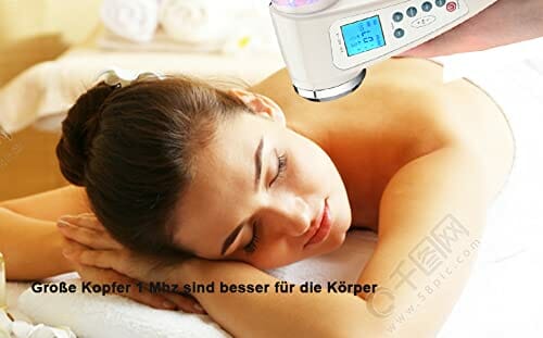 BOWKA Kosmetyczne urządzenie ultradźwiękowe 1 MHz + 3 MHz do ciała i twarzy, urządzenie ultradźwiękowe odmładzanie skóry, oczyszczanie skóry, przeciwzmarszczkowe i przeciwtrądzikowe - obrazek 3