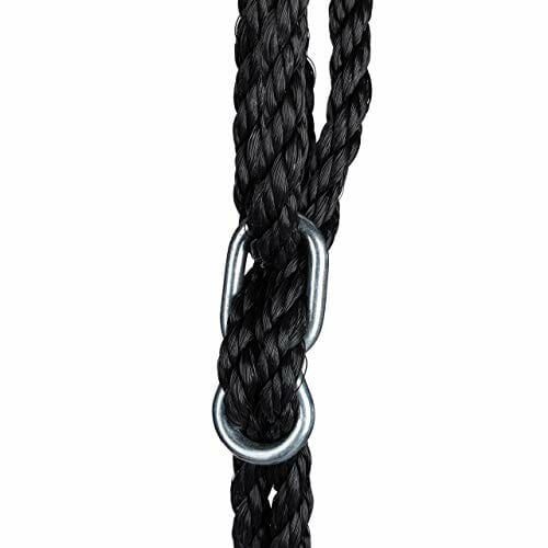 Relaxdays Huśtawka ogrodowa z siatką, Ø 120 cm, huśtawka ogrodowa dla dzieci i dorosłych, do 150 kg, regulowana, czarna, wys. x śr.: ok. 4,5 x 120 cm - obrazek 4