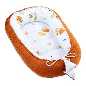 Ciepłe gniazdo niemowlęce 90x50 cm - przytulanki gniazdo nowonarodzone kokon zimowy/jesienny kokon niemowlęcy miś dynia