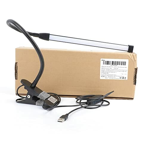 Wilktop Lampa biurkowa 8 W, ściemniana, z zaciskiem USB, 3 trybami (zimna/ciepła/naturalna biała) 10 poziomów jasności, lampa biurkowa LED do biura, nauki, czytania, nauki, pracy (czarna) - obrazek 2