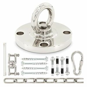 16-częściowy zestaw do mocowania foteli wiszących o wadze do 250 kg firmy Megaversal + zawieszenie + uchwyt sufitowy + hak sufitowy + uchwyt na krzesło wiszące + Power Hook + fotel wiszący + fotel wiszący + fotel wiszący