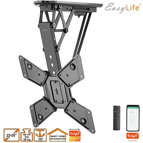 VAR-Listing EasyLife uchwyt sufitowy do telewizora elektrycznie obracany + integracja Smart Home (EL-DHM-55S do 55 cali, czarny) - obrazek 7