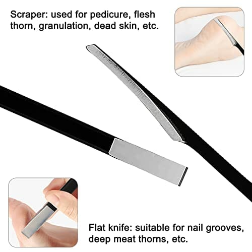 Zestaw noży do pedicure, 6 sztuk, profesjonalny zestaw noży do pedicure, nóż do zrogowaciałego naskórka, skalpel, pielęgnacja stóp, narzędzie do pielęgnacji zrogowaciałej skóry, skrobak do stóp, zestaw do pielęgnacji stóp, profesjonalna pielęgnacja stóp - obrazek 4