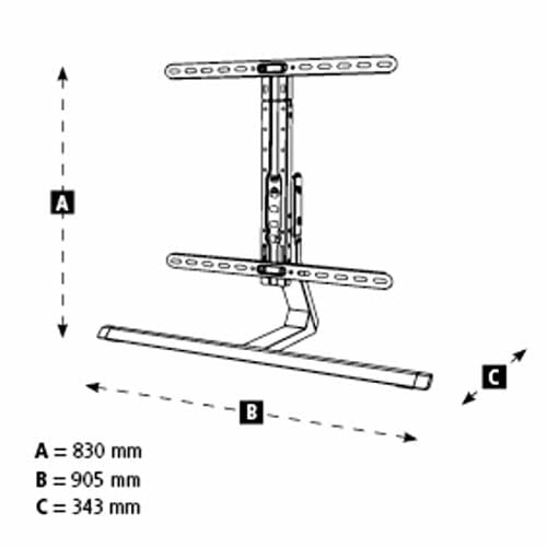 Hama 118097 Stojak pod Telewizor, Czarny, 65 Cali - obrazek 2