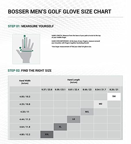 BOSSER Męskie Rękawice Golfowe ze Skóry i Elastanu dla Lewej Ręki, Erg - obrazek 2