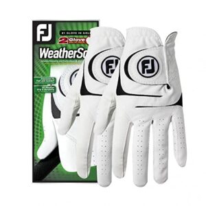 Footjoy Męskie rękawice golfowe WeatherSof białe, M/L