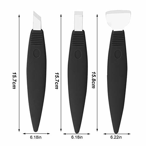 3 Szt.Zestaw Noży do Pedicure, Nóż do Pedicure ze Stali Nierdzewnej Narzędzia Stopy Wrastające Paznokcie Korekcja Martwego Naskórka Przyrząd do Usuwania Naskórka(Black) - obrazek 5
