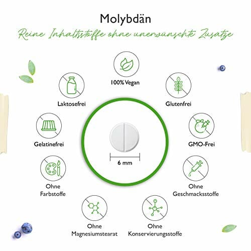 Molibden - 150 µg - 365 tabletek na rok - Pure Sodium Molibdate - Essential Trace Element - Highly Dosed - Vegan - obrazek 5