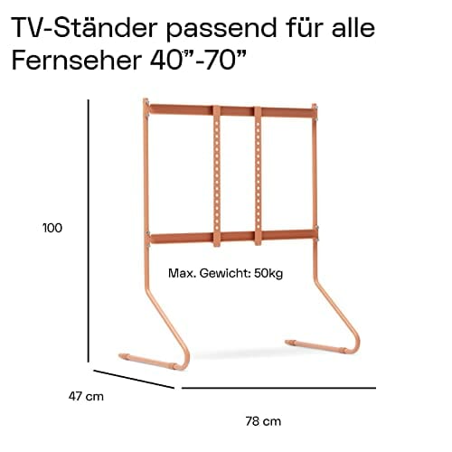 Pedestal Sway stojak pod telewizor o przekątnej od 40 do 70 cali | wysokiej jakości podstawka pod telewizor do salonu | wysoki stojak na telewizor | wyjątkowy stojak na telewizor | podwyższenie telewizora (różowy) - obrazek 6