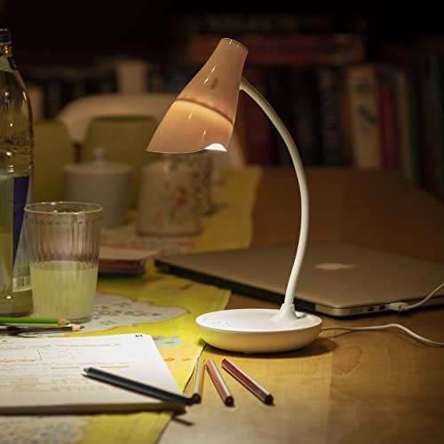 Unilux Bezprzewodowa lampa biurkowa LED Ukkky, 3 baterie AAA, ładowanie przez USB i ściemniacz dotykowy, biała - obrazek 2