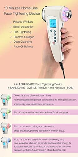 BOWKA Kosmetyczne urządzenie ultradźwiękowe 1 MHz + 3 MHz do ciała i twarzy, urządzenie ultradźwiękowe odmładzanie skóry, oczyszczanie skóry, przeciwzmarszczkowe i przeciwtrądzikowe - obrazek 5