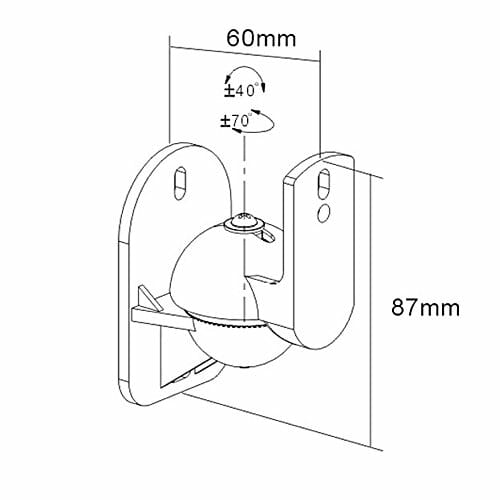 Maclean MC-526 Profesjonalne Ścienne Uchwyty Głośnikowe o Maksymalnym obciążeniu: aż 7 kg (2 x 3,5 kg), 2x Uniwersalne Statywy na Głośniki Mocowane na Ścianę, Regulowane Uchwyty na Kolumny - obrazek 3