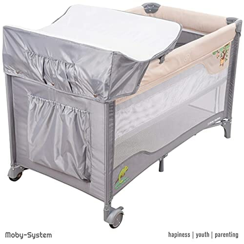 Moby-System Łóżeczko Turystyczne z Przewijakiem, Daszkiem i Moskitierą - obrazek 4