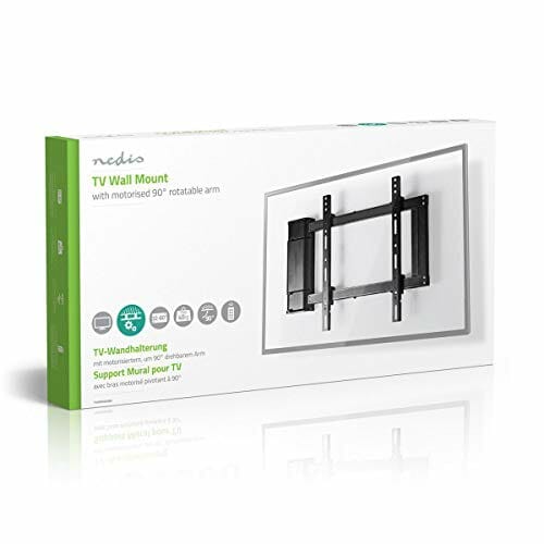 Nedis - Zmotoryzowany uchwyt ścienny na telewizor - 32-60" - maks. 40 kg - kąt obrotu 90° - pilot zdalnego sterowania - praktyczne prowadzenie kabli - do 90° od ściany - dwa wstępnie ustawione pozycje - obrazek 2