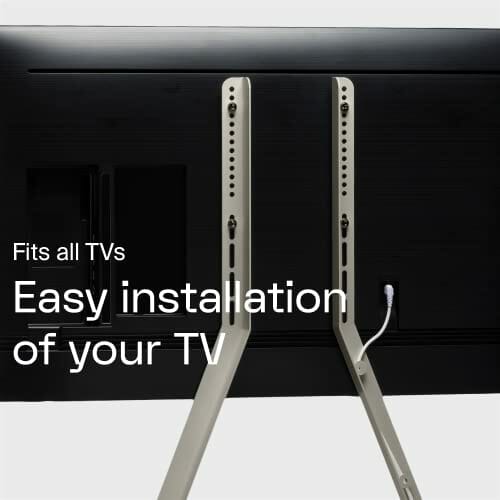 Pedestal Linked wysoki stojak pod telewizor od 40 do 70 cali | wysokiej jakości podstawka pod telewizor do salonu | wysoki stojak na telewizor | wyjątkowy stojak na telewizor | podwyższenie telewizora (czarny) - obrazek 4