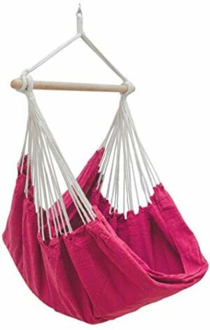 AMANKA XXL Płótno Wiszące siedzisko 185x130cm hamak do siedzenia różowa orchidea