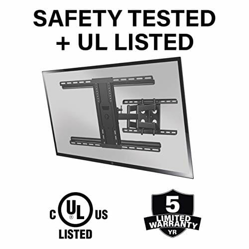 SANUS Najwyższej jakości uchwyt do telewizora Full Motion do telewizorów 42"-90" - solidne i płynne rozszerzenie, obrotowe i uchylne do dużych telewizorów - uniwersalna konstrukcja pasuje do Samsung, LG, Vizio, TCL i nie tylko - łatwa instalacja -OLF22 - obrazek 2