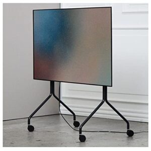 Pedestal Moon Rollin' Stojak pod telewizor z kółkami, do telewizorów o przekątnej od 40 do 70 cali, stojak na telewizor i wózek telewizyjny, na kółkach, stojak pod telewizor do salonu, podwyższenie telewizora (czarny)