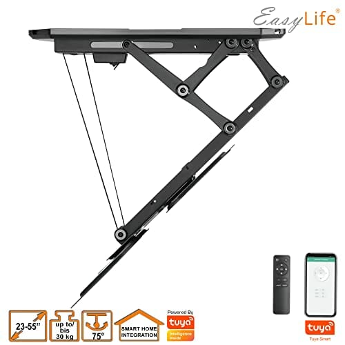VAR-Listing EasyLife uchwyt sufitowy do telewizora elektrycznie obracany + integracja Smart Home (EL-DHM-55S do 55 cali, czarny) - obrazek 3
