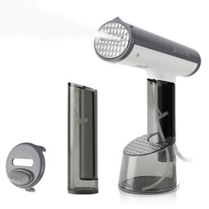 Parownica Steamer UPOHYEE 1800 W, z wymiennym zbiornikiem na wodę, prasowalnica parowa, szybkie nagrzewanie, podróż, do usuwania bakterii, na co dzień i w podróży (szara + biała)