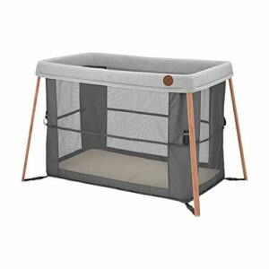 Kompaktowe łóżeczko podróżne Maxi-Cosi Iris 2 w 1, dla niemowlęcia i malucha, od urodzenia do około 3 lat, Essential Graphite