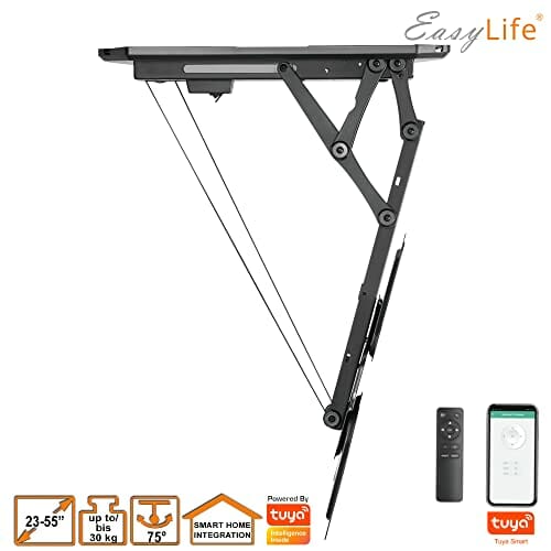 VAR-Listing EasyLife uchwyt sufitowy do telewizora elektrycznie obracany + integracja Smart Home (EL-DHM-55S do 55 cali, czarny) - obrazek 4