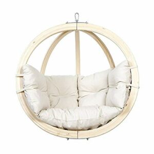 AMAZONAS Fotel wiszący dla dzieci z drewna świerkowego FSC Kid 's Globo Natura w kolorze beżowym