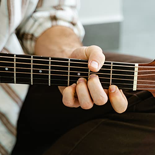 Gitara Winzz Western 4/4, gitara akustyczna dla dorosłych, 41 cali, zestaw gitarowy dla początkujących (grawerunek w stylu vintage), brązowa - obrazek 3