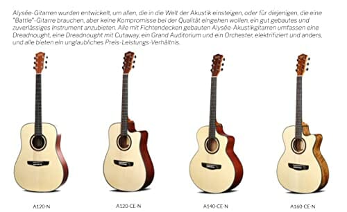 Alysée - A120-N - Dreadnough gitara akustyczna - obrazek 2