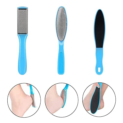 Zestaw pilników do stóp 8 w 1 profesjonalny zestaw do usuwania twardej skóry pedicure ze stali nierdzewnej narzędzia do pielęgnacji stóp dla kobiet mężczyzn do salonu lub domu - obrazek 3