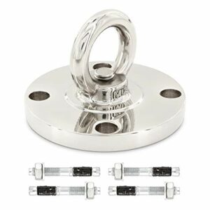 Megaversal Uchwyt Ze Stali Nierdzewnej Do 250 Kg Mocowanie Do Fotela Wiszącego, Hamaka, Worka Bokserskiego, Huśtawki Miłosnej, Chusta Do Jogi, Żagiel Przeciwsłoneczny, Srebrny