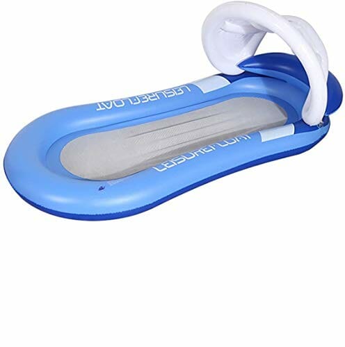 Queta Materac dmuchany na basen, dmuchany hamak wodny, zabawka na lato, basen, zabawka niebieska, 160 x 90 cm