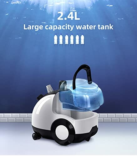 TICWELL Profesjonalna parownica parowa 1600 W ze zbiornikiem na wodę 2,4 l i parą o czasie 90 min, szybkie nagrzewanie 25 s, tryb samooczyszczania - obrazek 5