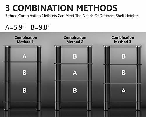 FITUEYES Szafka HiFi z 4 półkami ze szkła hartowanego i aluminiowej me - obrazek 4