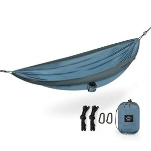 Naturehike Hamak Ultralekki, Szybkoschnący Nylon Spadochronowy do Trekkingu, Pojemność 200kg (Grafitowo-niebieski)