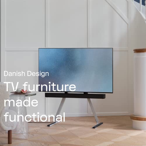 Pedestal Linked wysoki stojak pod telewizor od 40 do 70 cali | wysokiej jakości podstawka pod telewizor do salonu | wysoki stojak na telewizor | wyjątkowy stojak na telewizor | podwyższenie telewizora (czarny) - obrazek 5