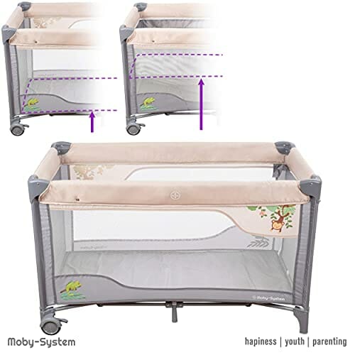 Moby-System Łóżeczko Turystyczne z Przewijakiem, Daszkiem i Moskitierą - obrazek 3