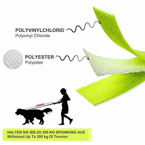 Toozey smycz dla psów, 5 m, 10 m, 15 m z paskiem na rękę i kieszenią z siatki, wodoszczelna - obrazek 8