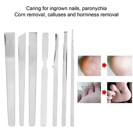 Zestaw noży do pedicure, profesjonalny nóż do pedicure, zestaw do usuwania zrogowaciałego naskórka, pilnik do stóp ze stali nierdzewnej, pilnik do stóp z pudełkiem do przechowywania - obrazek 6