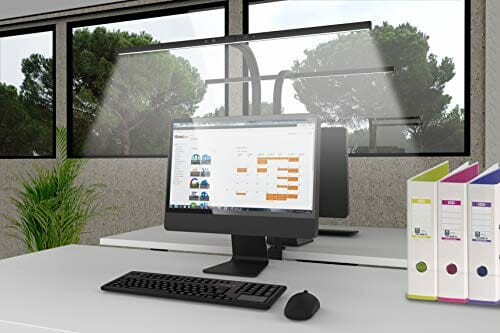 Unilux Lampa biurkowa LED Strata do zaciskania, ściemniana, czarna, 70 x 80 cm - obrazek 2