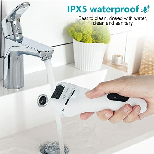 MYCARBON Elektryczny przyrząd do usuwania zrogowaciałego naskórka, z wyświetlaczem LED, 1200 mAh, do ponownego ładowania, elektryczny przyrząd do usuwania zrogowaciałego naskórka, z 2 zapasowymi rolkami, IPX5, wodoszczelny strug do pielęgnacji stóp, zestaw do pedicure - obrazek 2