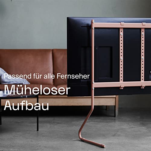 Pedestal Sway stojak pod telewizor o przekątnej od 40 do 70 cali | wysokiej jakości podstawka pod telewizor do salonu | wysoki stojak na telewizor | wyjątkowy stojak na telewizor | podwyższenie telewizora (różowy) - obrazek 4