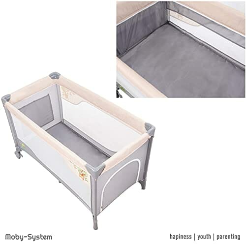 Moby-System Łóżeczko Turystyczne z Przewijakiem, Daszkiem i Moskitierą - obrazek 2